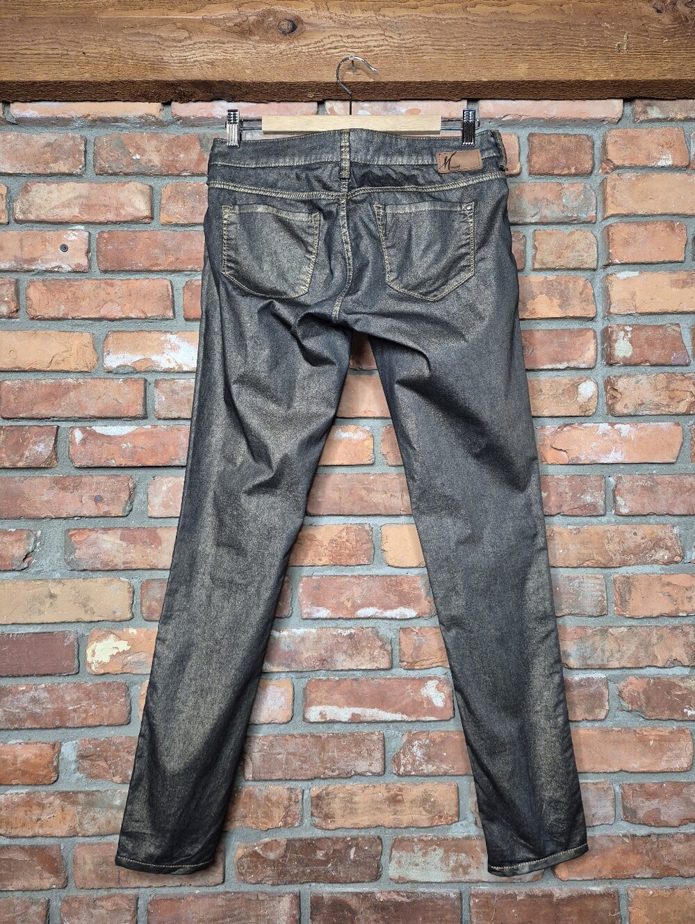Mavi Serena Copper Coated Jeans Metallic Bronze Low Rise Super Skinny Y2K 28 - Picture 12 of 15